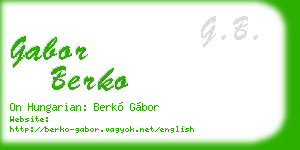gabor berko business card