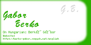 gabor berko business card